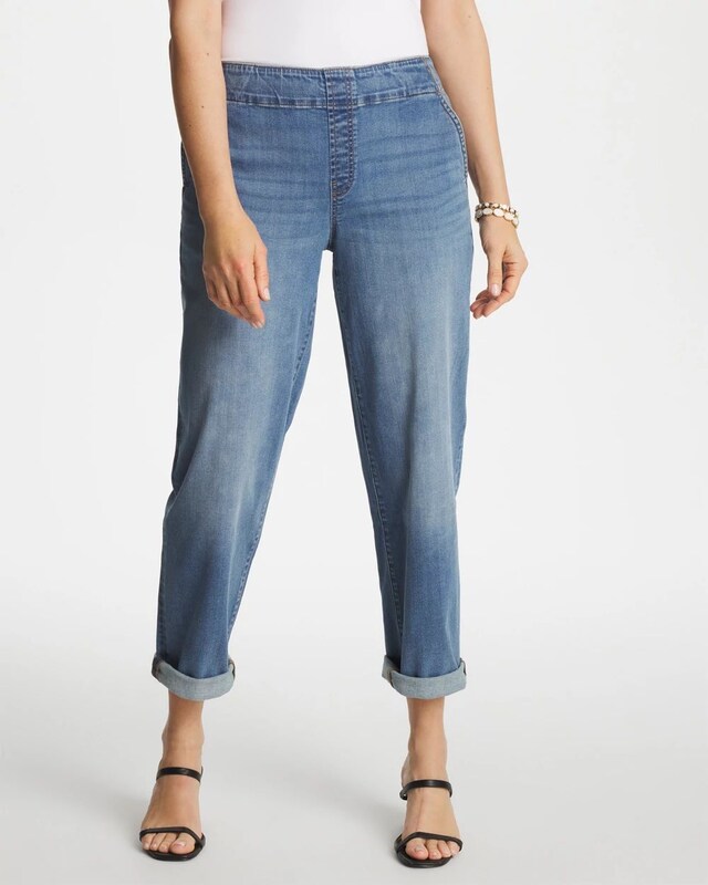 Pull-On Boyfriend Cropped Jeans - image 2